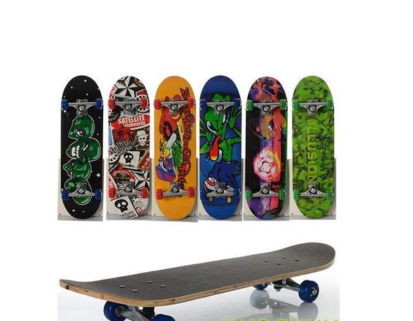 Скейт MS 0354-2 (6шт) 70,5-20см, алюм. підвіска, колеса ПВХ, 7 шарів, 6 видів, 608Z, розібраний, дош (шт.)