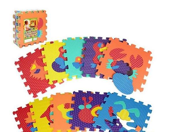 Килимок Мозаїка M 2616 (10шт) EVA,тварин,10д(10мм,31,5-31,5см),масаж,6текстур,пазл,31,5-31,5-10см (шт.)