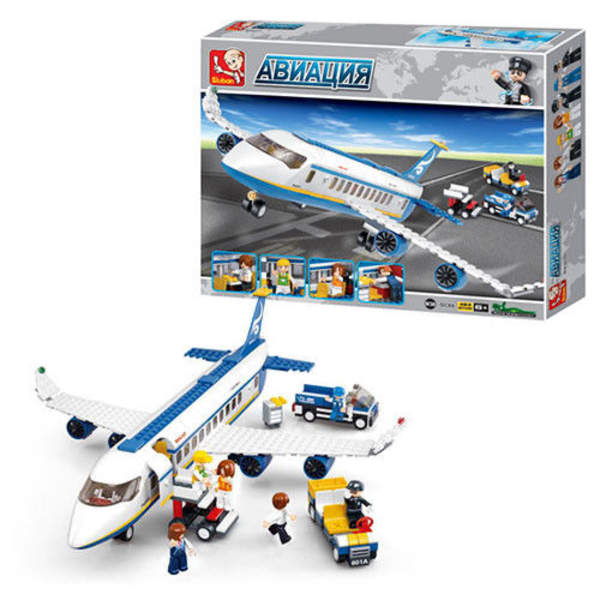 Конструктор SLUBAN M38-B0366 (12шт) Авиация, самолет, 463 дет, фигурки 7шт,в кор-ке,42,5-33-7см (шт.)