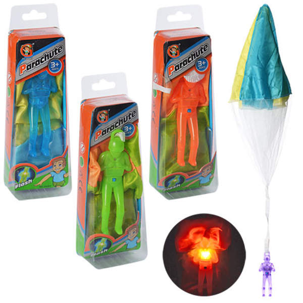 Гра M 2971 (192шт) на запуску, парашут, 51см, світло, 4 кольори, на бат-ці, в слюді, 20,5-7-4см (шт.)