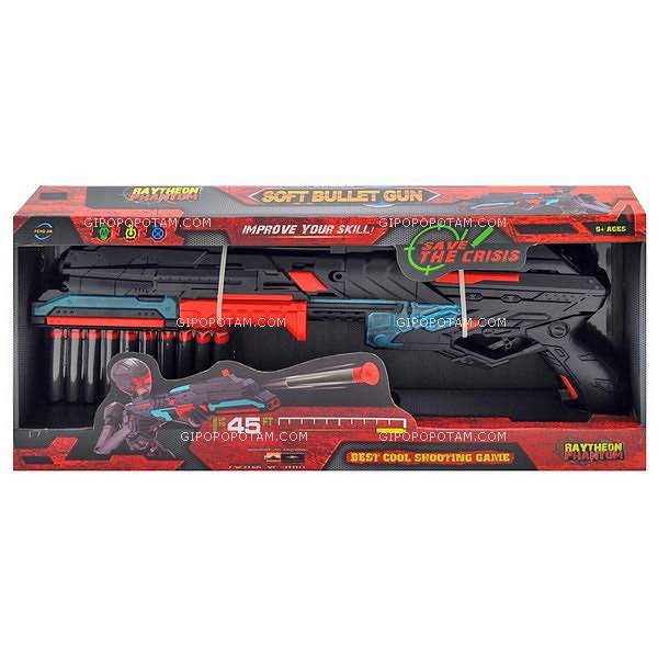 Автомат FJ831 (18шт) 50см, світло, м'які кулі 10см, на бат-ці, у кор-ці, 51-23,5-7,5см (шт.)