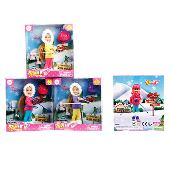 Лялька DEFA 8310 (48шт) 13,5см, лижі, взуття, шолом, 3 кольори, в кор-ці, 15-16,5-6см (шт.)