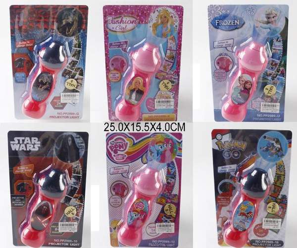 Ліхтарик PP2989-G/K/U/10/13/16(1530632-3-4-8-9-0) (288шт/2)D проекбат світло6 вигляд планш.25*15,5*4 (шт.)