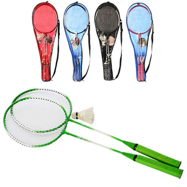 Бадмінтон залізний MS 0757-1 (50шт) ракетки 2 шт 66 см, волан, 3 кольори, чохол, 68-21,5-2,5см (шт.)