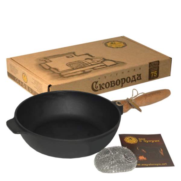 Т304 Сковорода чавунна 24*6см з дерев'яною ручкою Т304 (шт.)