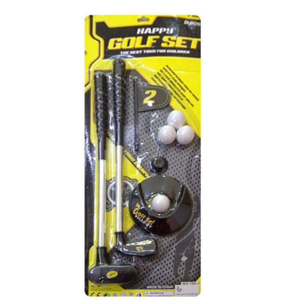 Гольф M 3359 (30шт) клюшка 2шт(42см та 43см), лунка, м'яч 4шт, 3,5см, на листі, 26,5-63-3,5см (шт.)