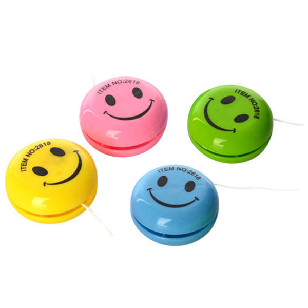 Йо-йо M 3347 (2000шт) смайл, 3,5см, на мотузці, 4 кольори (шт.)