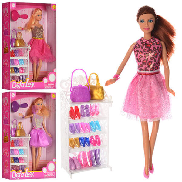 Лялька DEFA 8316 (12шт) 29см, взуття, сумочка2шт, гребінець, 3 види, у кор-ці, 21-31,5-6см (шт.)