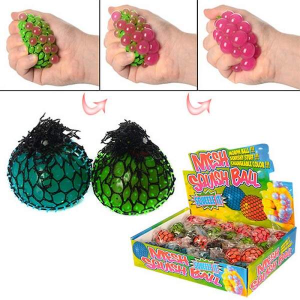 Іграшка MS 0415 (144шт) антистрес, виноград, бульбашки, в кульку, 5см, 24шт в дисплеї, 25-18,5-5,5см (шт.)