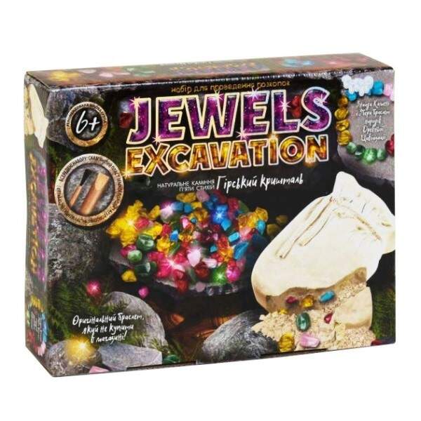 Набір для проведення розкопок "JEWELS EXCAVATION" камні укр.(6) JEX-01-02 (шт.)