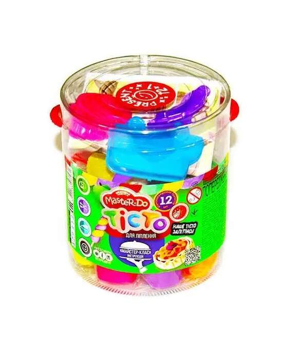 Набір креативної творчості "Тісто для ліпки "Master Do" туба 12 кольорів укр (12) TMD-01-06 (шт.)