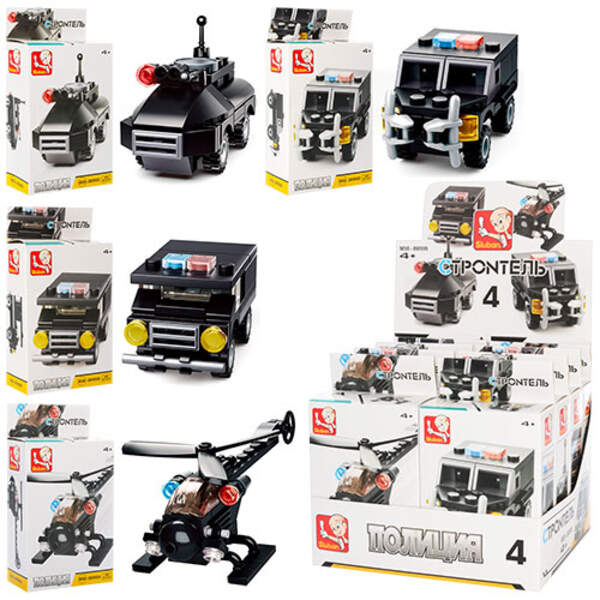 Конструктор SLUBAN M38-B0595 (216шт) транспорт (військовий), в кор., 8шт (4 види) в дисплеї, 16,5-16 (шт.)