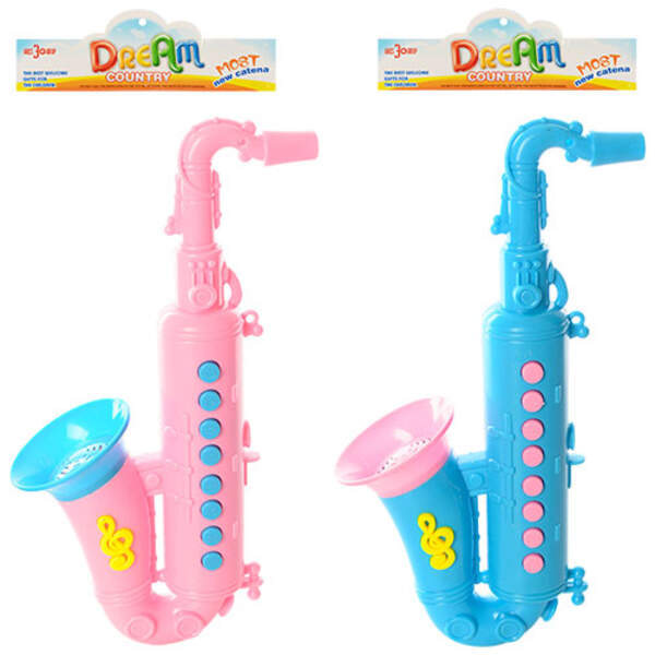 Дудка 107C (192шт) саксофон 21см, муз, 2 кольори, на бат-ці, в кульку, 15,5-29-5,5см (шт.)
