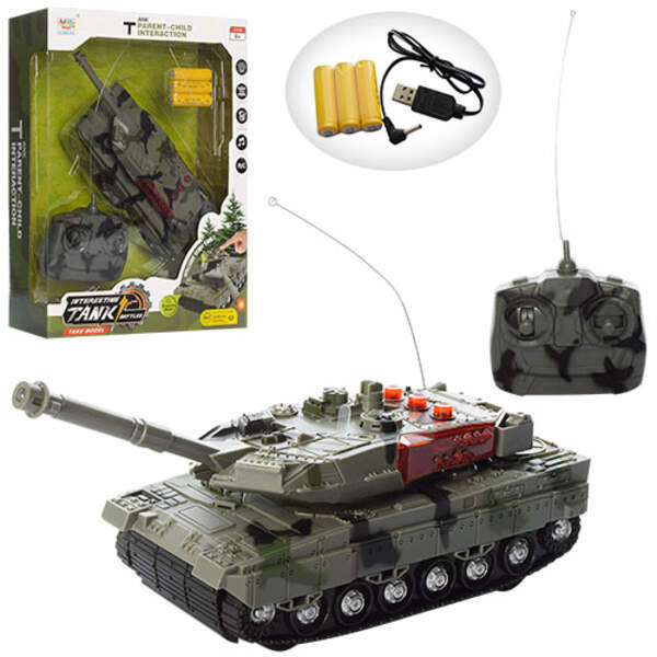 Танк 383-29A (15шт) р/к, акум, 24см, USB зарядне, поворот на 360 градусів, звук, світло, в кор-ці, 3 (шт.)