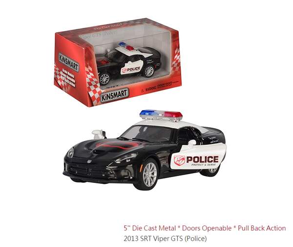 Модель легкова VIPER GTS 5' KT5363WP Police метал.инерц.откр.дв.кор./96/ (шт.)