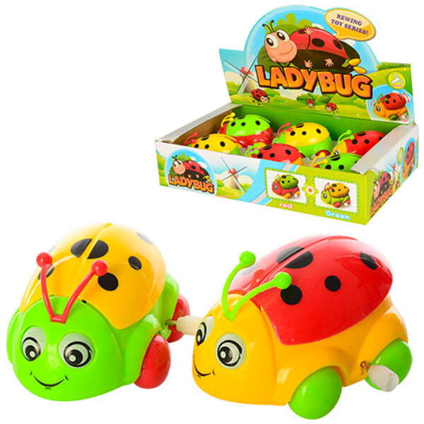 Заводна іграшка 9988-C (432шт) сонечко, рухаються очі, крила, 6шт (3 кольори) в дисплеї, 28-18-6см (шт.)