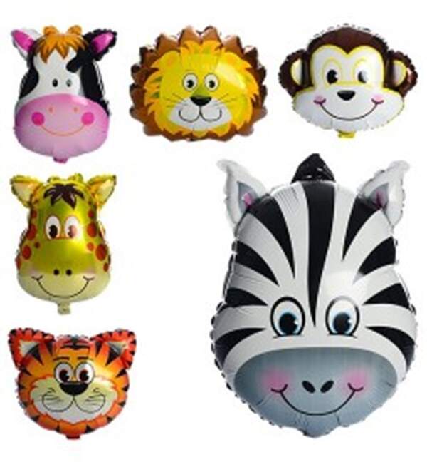 Кульки надувні фольговані MK 1332 (500шт) тварини, 60-45см, 6 видів (шт.)