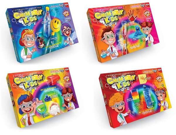 Безпечний освітній набір для проведення дослідів "CHEMISTRY KIDS" економ укр (8) CHK-02-01U,02U,03U, (шт.)