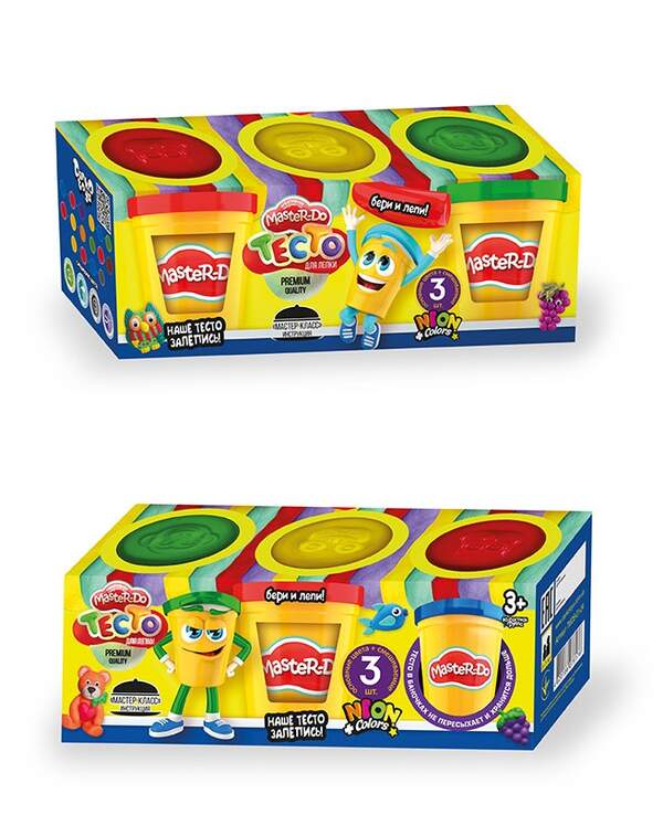 Набір креативної творчості "Тiсто для лiпки "Master Do" 3 банки*50г укр. (15) TMDB-01-04U (шт.)