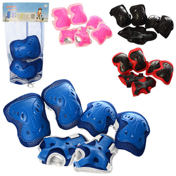 Захист MS 1459 (50шт) для колін, ліктів, зап'ясть, на липучці, 4 кольори, в сітці, 19-31-7см (шт.)