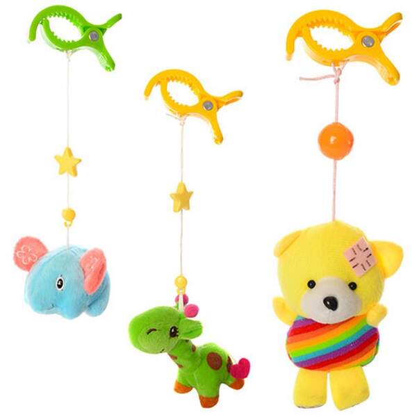 Підвіска на коляску 601-21-24-31 (120шт) тварина, плюш, 3 види, в кульку, 11-9-4см (шт.)