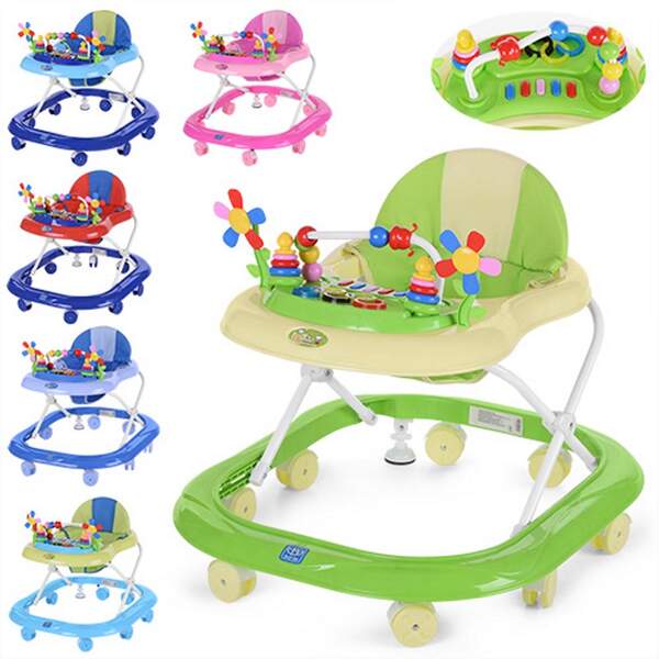 Ходунки M 3619 (6шт) муз, світло, колеса 8шт 6см, рег.висота, 5кол, на бат-ці, (шт.)