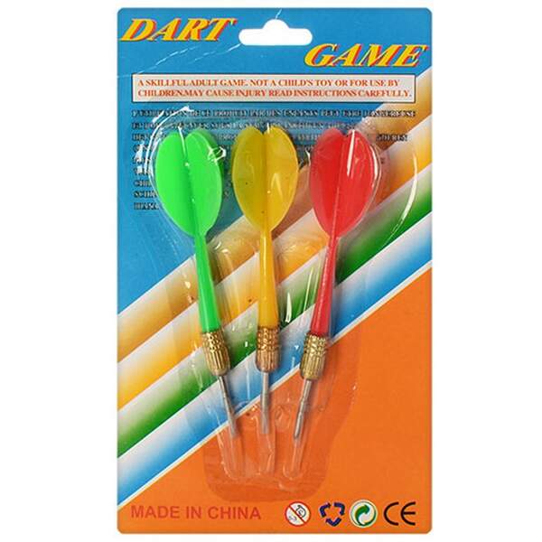 Дротики M 3005 (72шт) с голкою для дартса, 3шт, 11см, 3 кольори, на листі,11-19-2,5см (шт.)