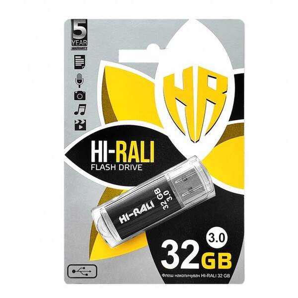 Usb флеш Hi-Rali 32 Gb Rocket  Black (шт.)