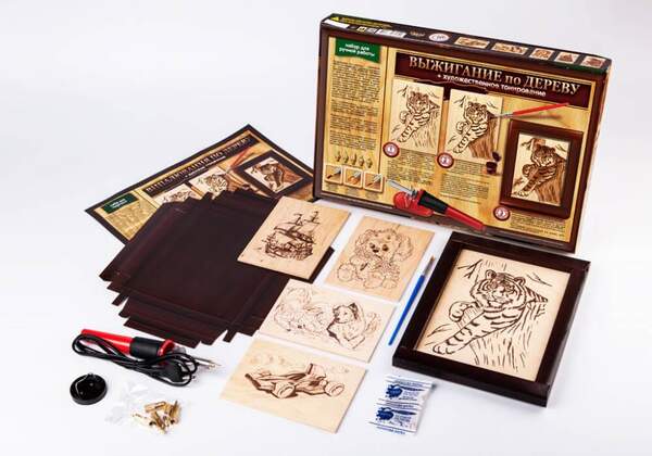 Набір для творчості "ВИПАЛЮВАННЯ ПО ДЕРЕВУ+ХУДОЖНЄ ТОНУВАННЯ" укр (6) WD-01-01U,WD-01-02U (шт.)