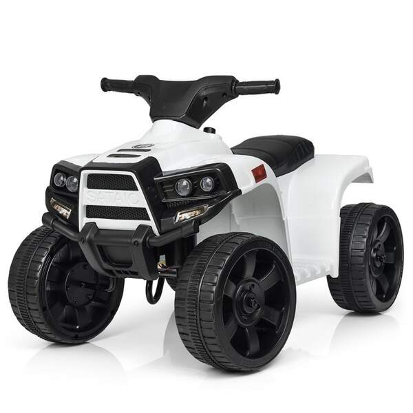 Квадроцикл M 3893EL-1 (1шт) 1 мотор20W, 1 акум. 6V4,5A, шкір. сид., колеса EVA, муз., світло, білий. (шт.)