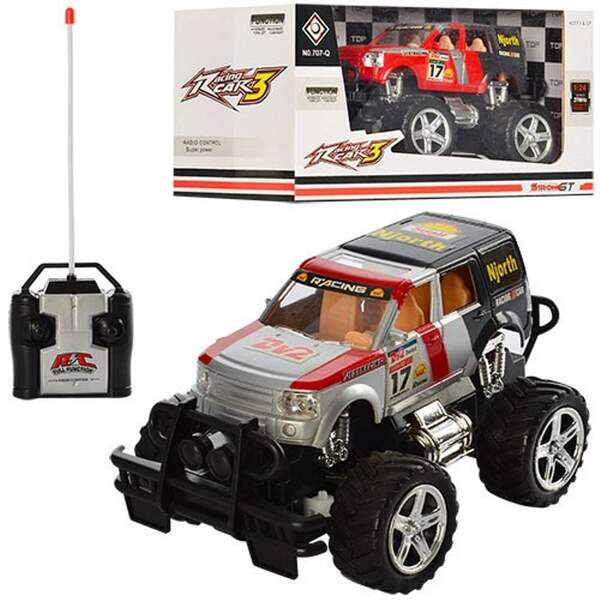 Джип 707-Q1 (24шт) р/у, 1:24, 18 см, рез.колеса, 2 цвета, на бат-ке,в кор-ке, 25-13,5-13см (шт.)