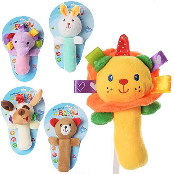 Брязкальце XQ308ABCDE (144шт) 15см, плюш, 5 видів, на листі, 14-21,5-5см (шт.)