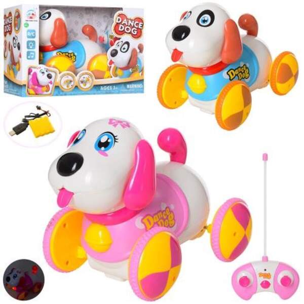 Собака 600B (18шт) р/к, акум, 24см, муз, світло, їздить, USB зарядне, 2 кольори, в кор-ці, 29-20-15с (шт.)