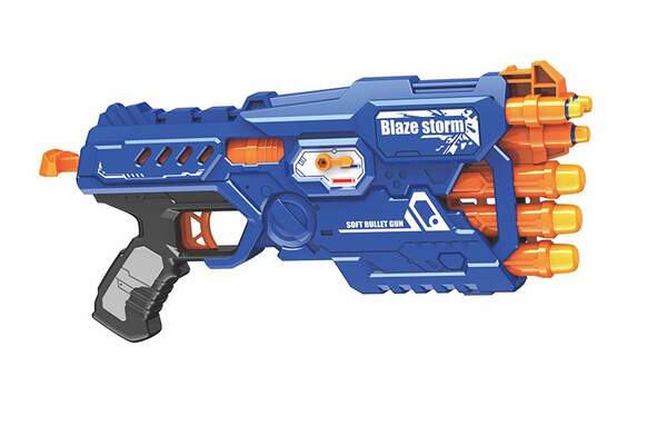 Пістолет ZC7097 (12шт) бластер, 37см, на запуску, м'які кулі 10шт, в кор-ці, 48-22,5-5см (шт.)