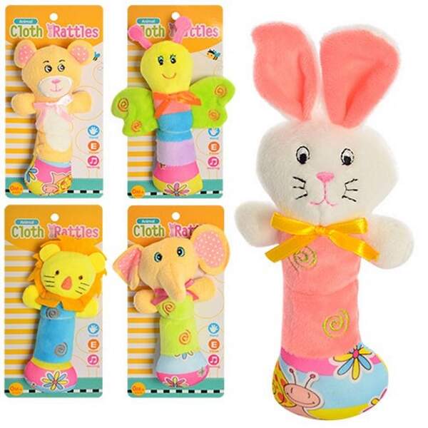 Брязкальце 777-1-5 (72шт) плюш, 16см, 5 видів, в кор-ці, 8,5-20-6см (шт.)