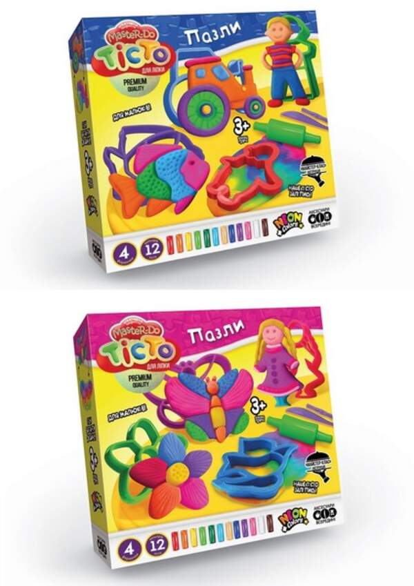 Набір креативної творчості "Тісто для ліпки "Master Do" ПАЗЛИ укр (6) TMD-11-01U,02U (шт.)