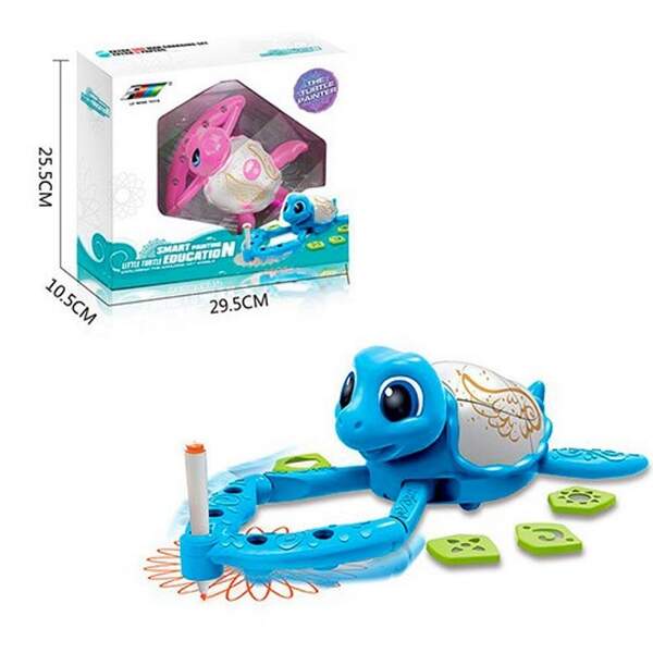 Гра Q3 (8шт) Черепашка що малює, 18см, акум, маркер5шт, трафарет,2кол,USB,в кор-ці,29,5-25,5-10,5см (шт.)