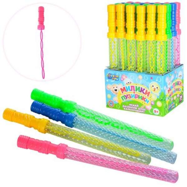 Мильні бульбашки 3810 (144шт) меч, 36см, 24шт (4 кольори) у дисплеї, 23-15-36см (шт.)