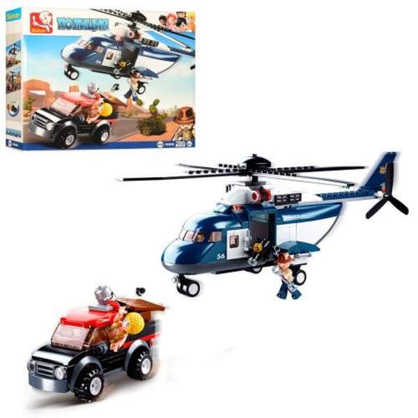 Конструктор SLUBAN M38-B0656 (16шт) полиция,вертолет,машина,фигурки,285дет,в кор-ке,33-28,5-6,5см (шт.)