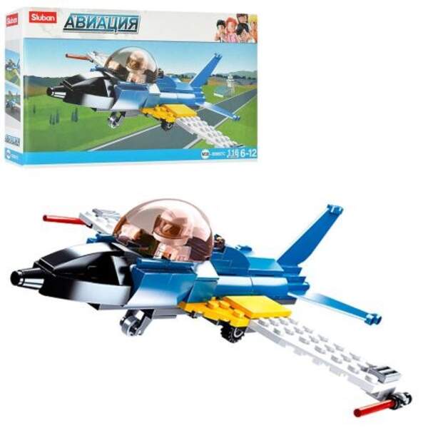 Конструктор SLUBAN M38-B0667C (72шт) літак, фігурка, 116дет, в кор-ці, 23,5-14-4,5см (шт.)
