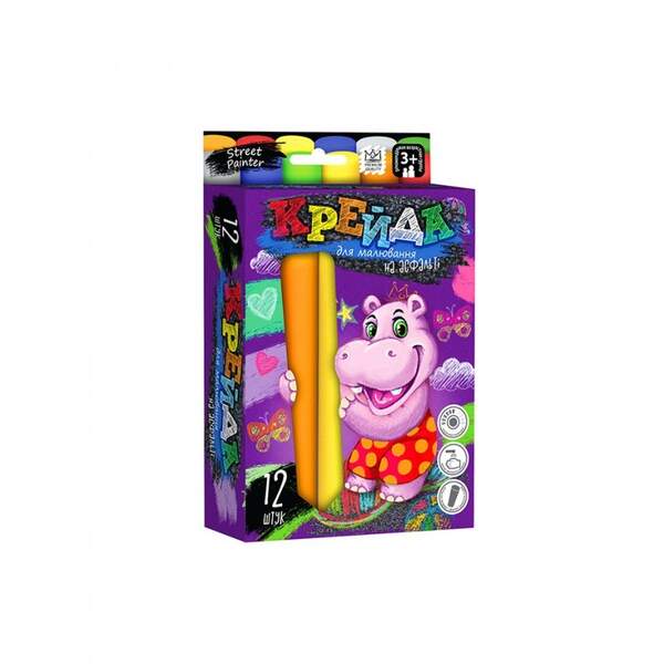 Крейда для малювання на асфальті велика 12 шт укр (10) MEL-01-06U (шт.)