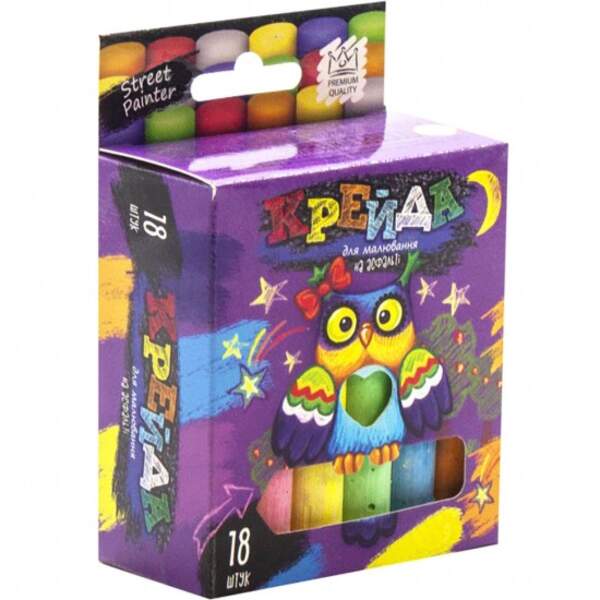 Крейда для малювання на асфальті тонка 18 шт укр (24) MEL-02-04U (шт.)