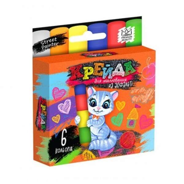 Крейда для малювання на асфальті тонка 6 шт укр (60) MEL-02-01U (шт.)