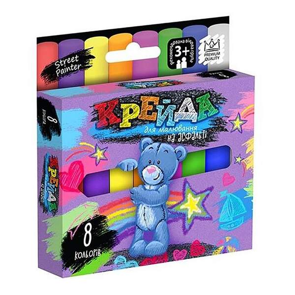 Крейда для малювання на асфальті тонка 8 шт укр (60) MEL-02-02U (шт.)