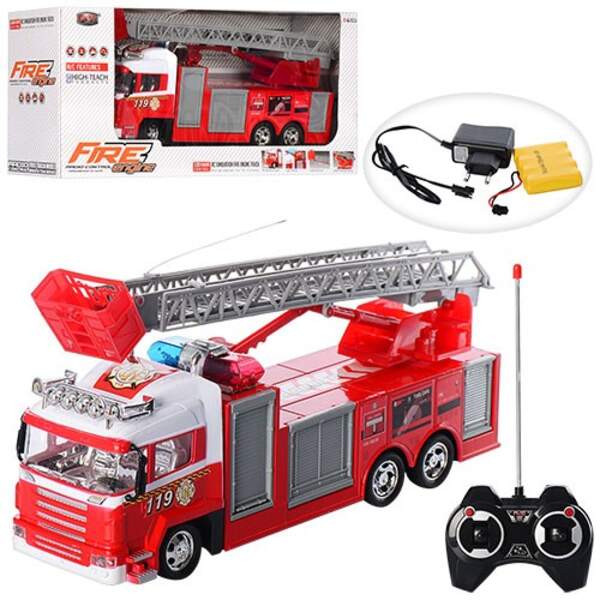 Пожежна машина 666-117A (24шт) р/у, акум, 33см, звук, світ, рез.колеса, в кор-ці, 43,5-18,5-12см (шт.)