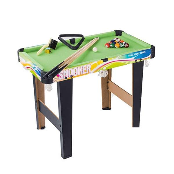 Більярд 2035+3 (6шт) дерев, на ніжках, 63,5-34,5-60см, кий 2шт, кулі, щітка, крейда, у кор-ці, 64-36 (шт.)