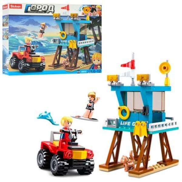 Конструктор SLUBAN M38-B0670 (60шт) рятувальна станція,джип,фігурка,119дет,у кор-ці,23,5-19-4,5см (шт.)