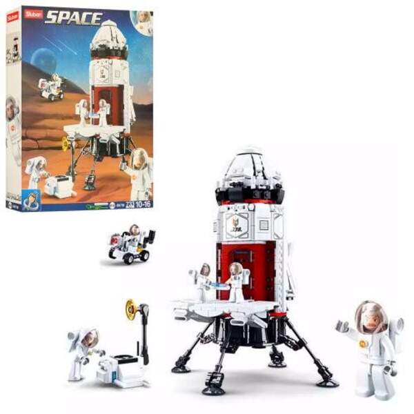 Конструктор SLUBAN M38-B0738 (8шт) космічна ракета-база, фігурки, 733дет, в кор-ці, 38-47,5-8см (шт.)