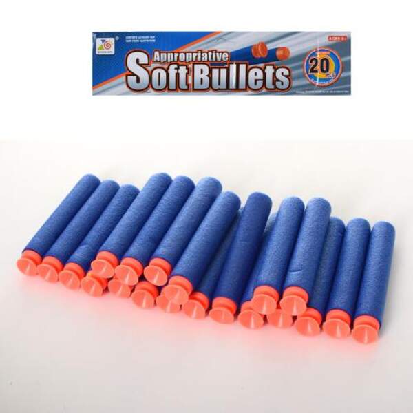 Пульки 02-20  (144шт) мягкие-присоски 20шт, в кульке, 28-15-1см (шт.)