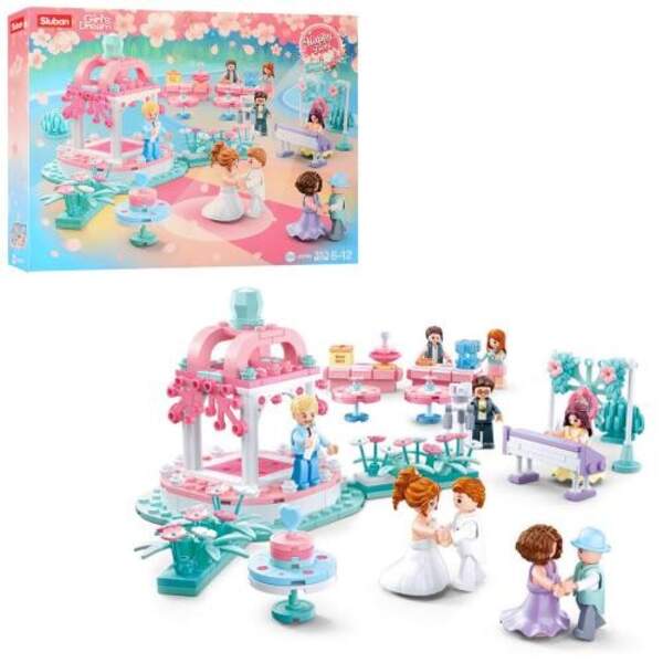 Конструктор SLUBAN M38-B0768 (12шт) весілля, кафе, фігурки, 353дет, у кор-ці, 42,5-33,5-7см (шт.)